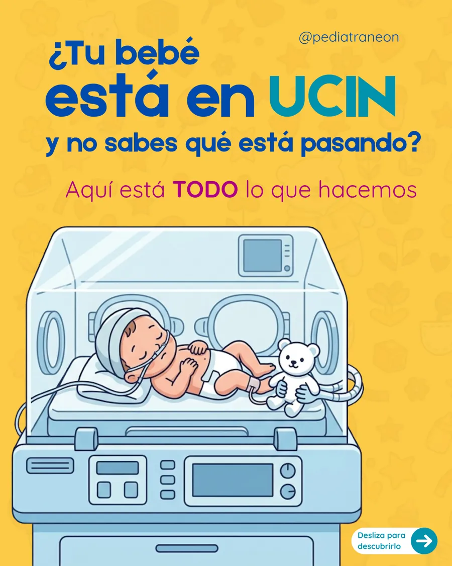 Portada de carrusel ilustrado sobre la unidad de cuidados intensivos neonatales